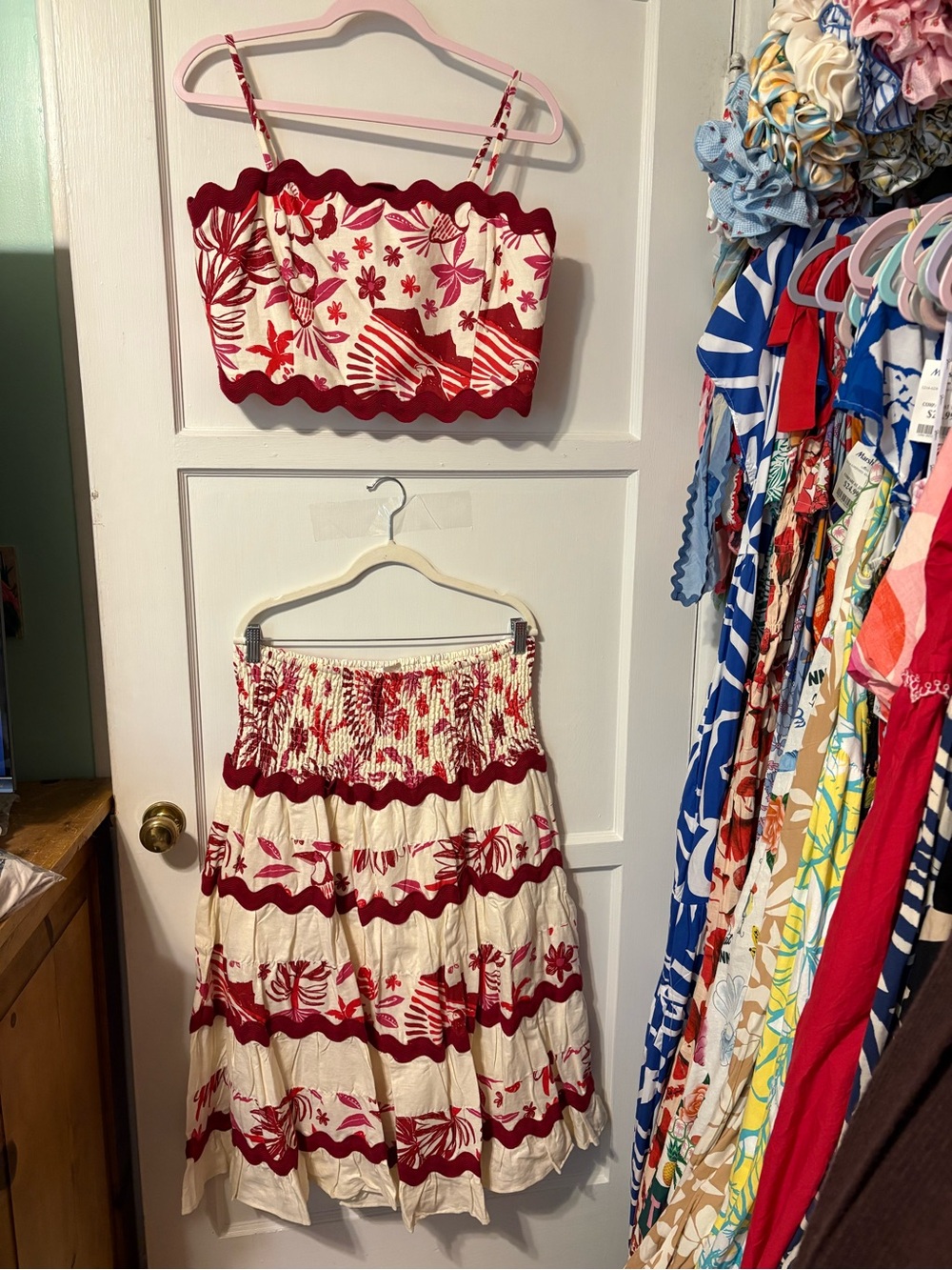Caroline Constas tropical top & skirt set